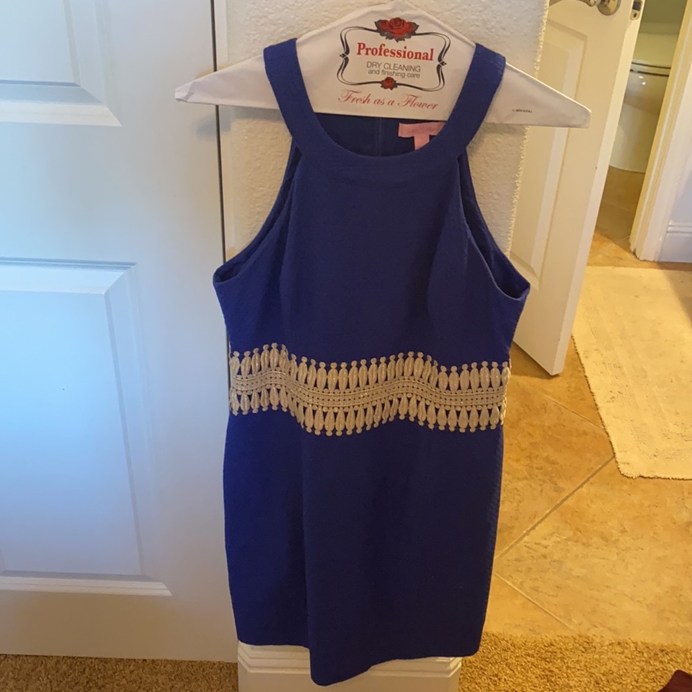 Cobalt gold Lilly Pulitzer dress